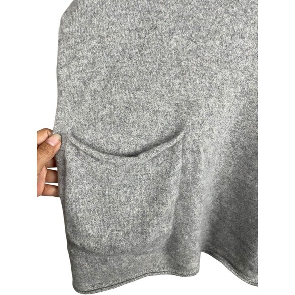 Filoro Womens 2 Ply Cashmere Long Sleeve Hooded Knit Sweater Pockets Gray M/L - Picture 3 of 9
